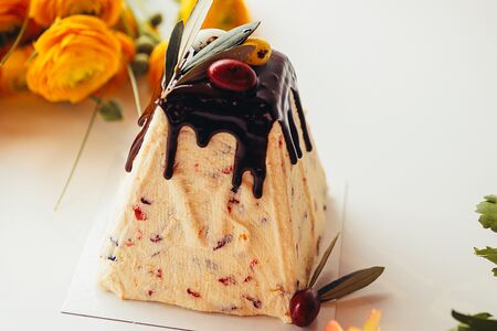 Творожная пасха с клюквой