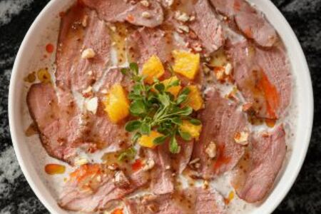 Карпаччо из утки с грибным соусом