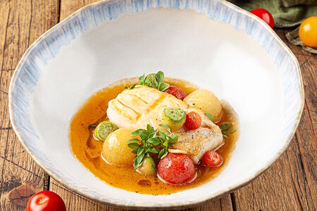 Треска с мини-овощами по-неаполитански