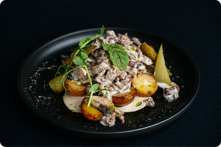 Бефстроганов из говяжьей вырезки