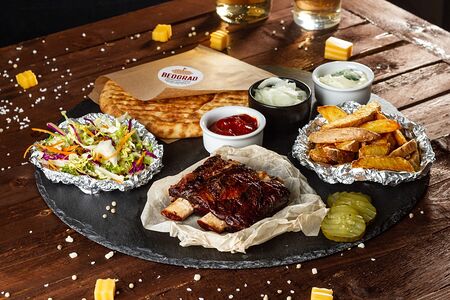 Сет на одного с рёбрышками BBQ