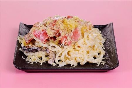 Лапша удон бекон в сливках