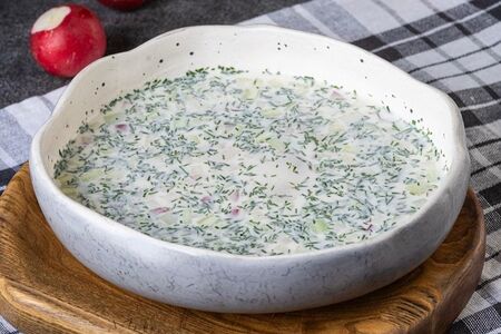 Окрошка с индейкой-гриль