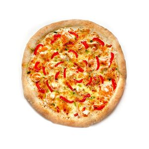 Пицца с креветками в соусе чили!