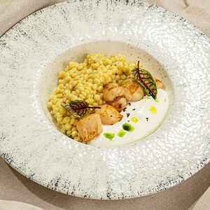 Птитим с морским гребешком