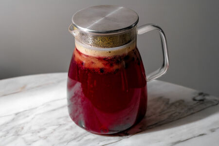 Черника, яблоко, персик