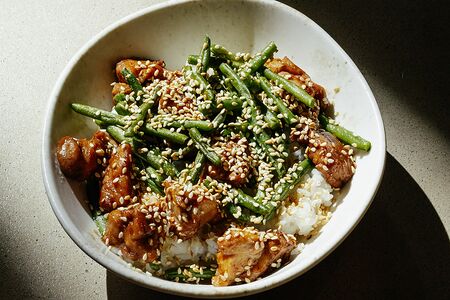 Курица в соусе терияки с рисом