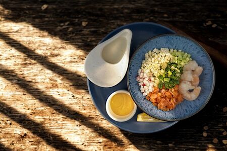 Окрошка с морепродуктами