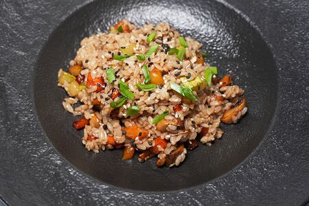 Рис с овощами в соусе терияки