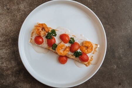 Омлет с креветками