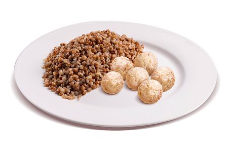 Гречка с 6 фрикадельками 
