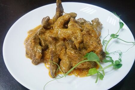 Печень говяжья по-строгановски