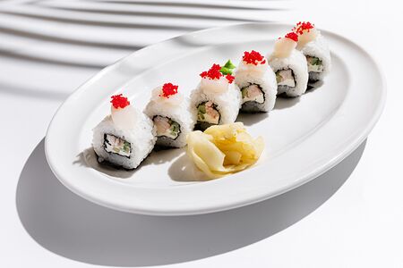 Ролл креветка, гребешок