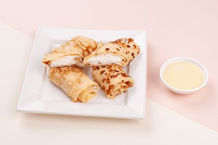 Блинчики с творогом и сгущенкой 