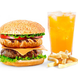 Двойной Чизбургер Ассорти + Фри + Напиток На Выбор 0,5