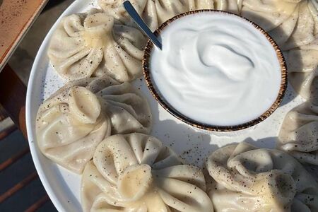 Хинкали с сыром и зеленью