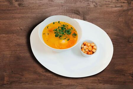 Лапша куриная с перепелиным яйцом 