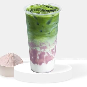 Bubble Tea на кокосовом молоке с матча и таро