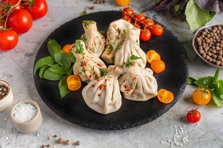 Хинкали с сыром и рубленой зеленью