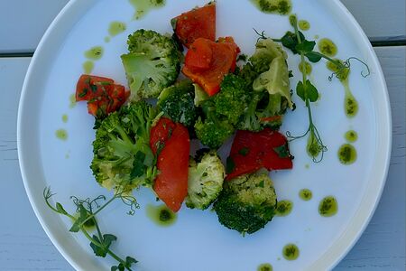 Брокколи с болгарским перцем