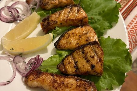 Семга на мангале