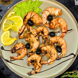 Шашлык из тигровых креветок 