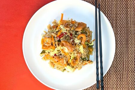 Тяхан с лососем