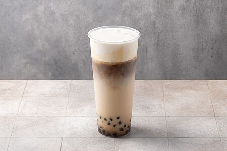 Айс Латте Крем-брюле с тапиокой и сырной пеной