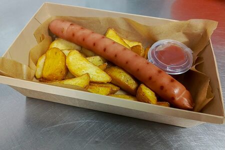 Картофель по-деревенски с баварской сосиской