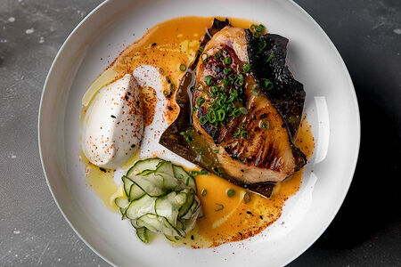 Черная треска с греческим йогуртом