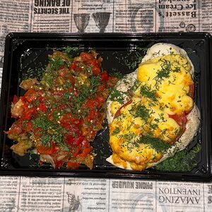 Обед Мясо по-французски и овощи на мангале