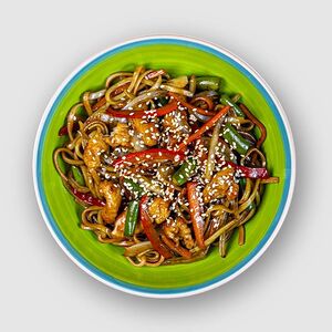 Курочка с лапшой удон в соусе терияки