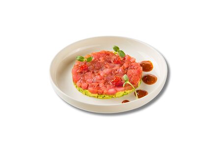 Тартар Лосось с соусом манго 