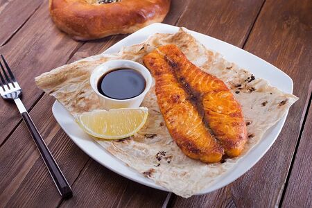 Семга на углях