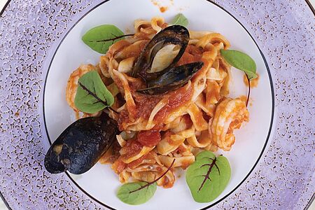 Паста Фетучини с морепродуктами 