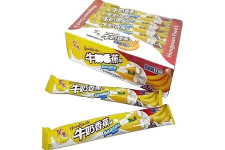 Конфеты жевательные Hongyuan Sour Milk трубочки со вкусом банана