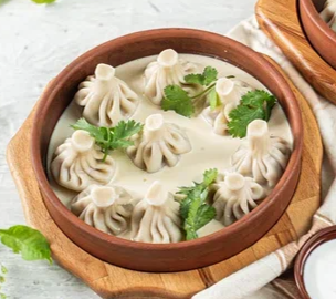 Патара хинкали в сливочно-горчичном соусе