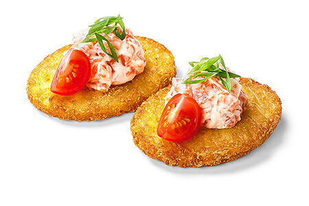 Двойной хашбраун с лососем