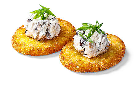 Двойной хашбраун с цыплёнком и грибами