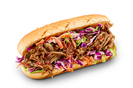 Хот-дог со рваным мясом говядина