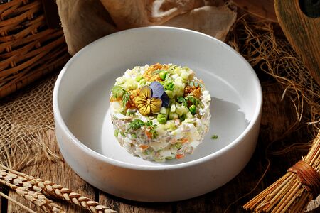 Оливье с говядиной