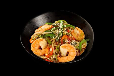  Wok с креветками