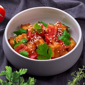 Салат с хрустящими баклажанами