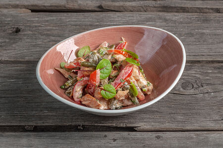 Теплый салат из зеленой фасоли