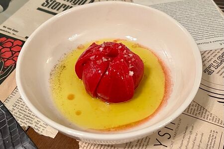 Томаты и оливковое масло с цветочным медом	