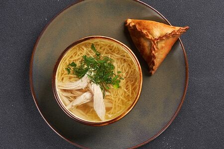 Суп-лапша по-домашнему с треугольником