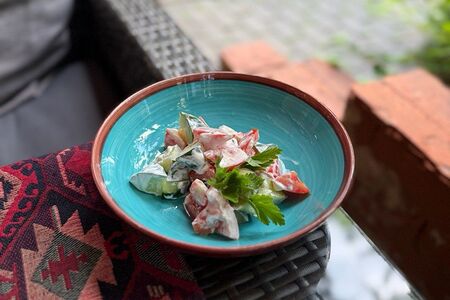 Овощной салатик со сметаной 