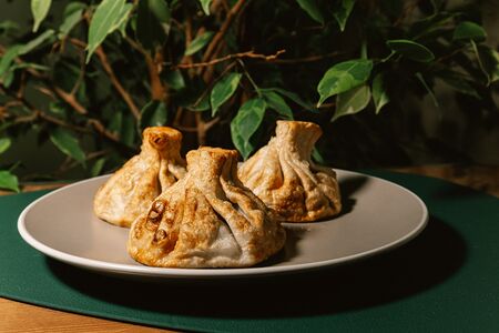 Хинкали с грибами и сыром (жареные) 3 шт