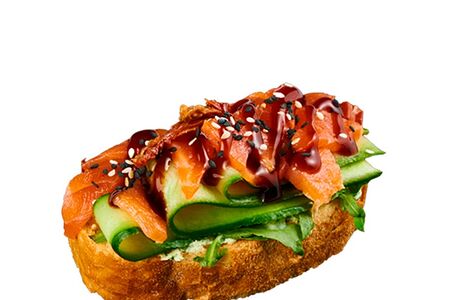 Брускетта с лососем