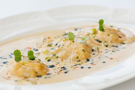 Равиоли с суфле из сибаса